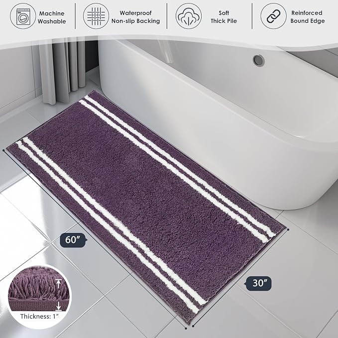 PURRUGS Bathroom Rug Non-Slip Machine Washable 30" x 60", Super Absorbent and - Image 7