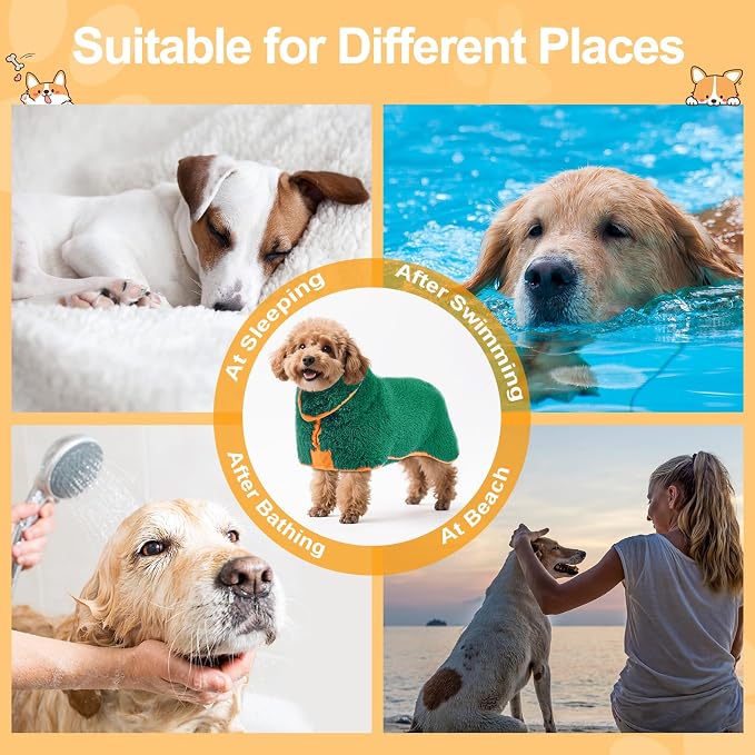 Bienbee Dog Bathrobe, Quick Drying Super Absorbent Dog Robes - Image 6