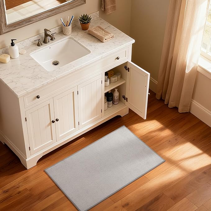 GRANNY SAYS Grey Bathroom Rugs, Soft Chenille Bathroom Mat, Absorbent Bath Mats - Image 9
