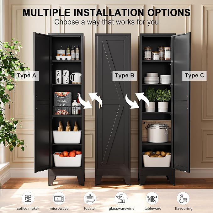 Narrow Bthroom Storage Cabinet Tall Metal Storage Cbinets - Image 6