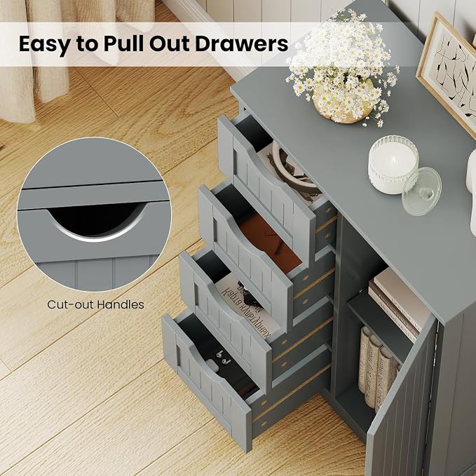 Giantex Bathroom Cabinet, Freestanding Storage Cabinet - Image 5