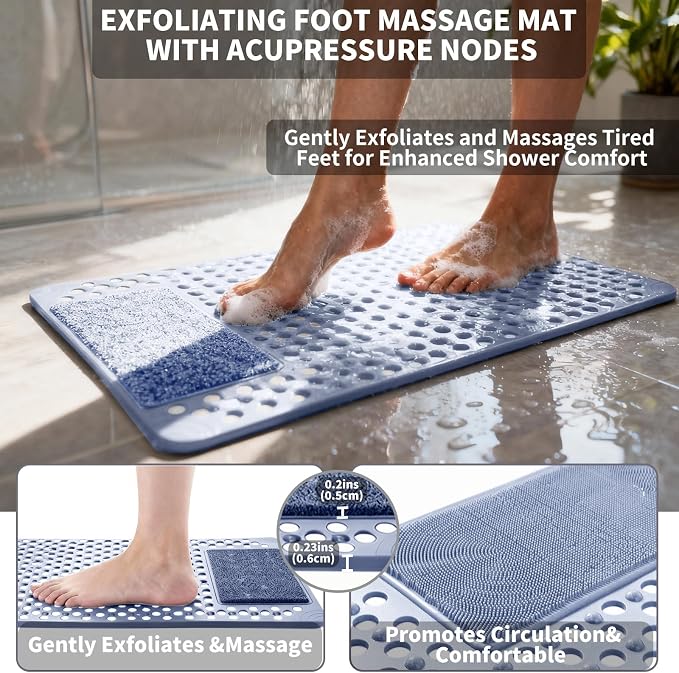 Bath Tub Shower Mat with Soft Shower Foot Scrubber Mat - Image 6