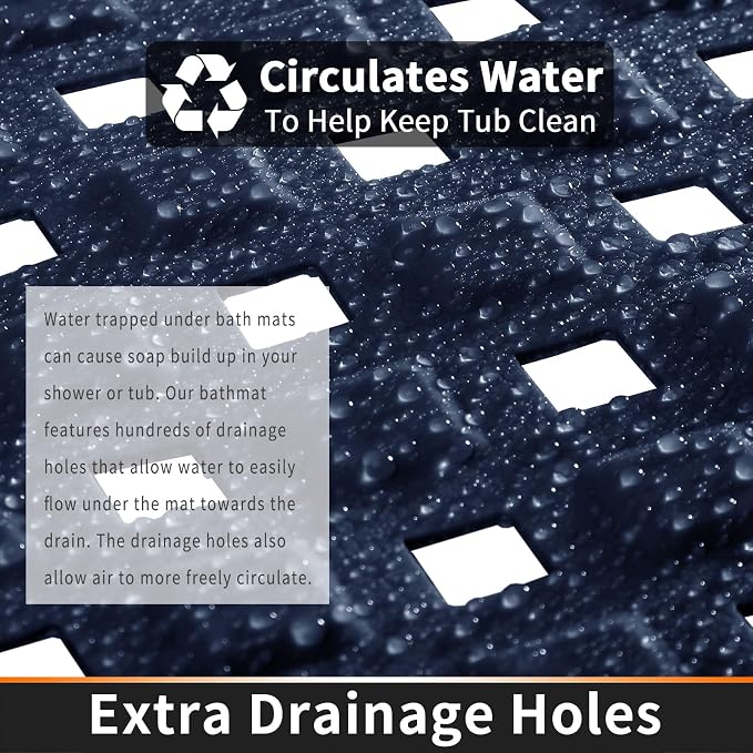 Yimobra Square Shower Mat Non Slip, Super Strong Suction Cups, Machine Washable - Image 3