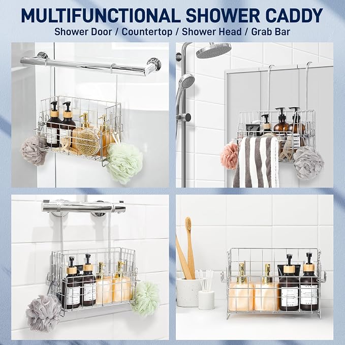 Hanging Shower Organizer, Shower Caddy Hanging, Bathroom Storage Rack - Image 7