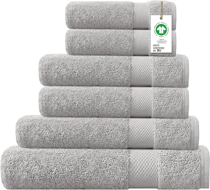 Delara 100% Organic Cotton Towels 650 GSM Plush Feather Touch Quick Dry Towel by Delara