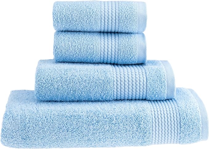 HALLEY Turkish Cotton Towels 1 Bath Towel 1 Hand Towel 2 Washcloths, Super Soft by HALLEY-TurkishCottonTowels