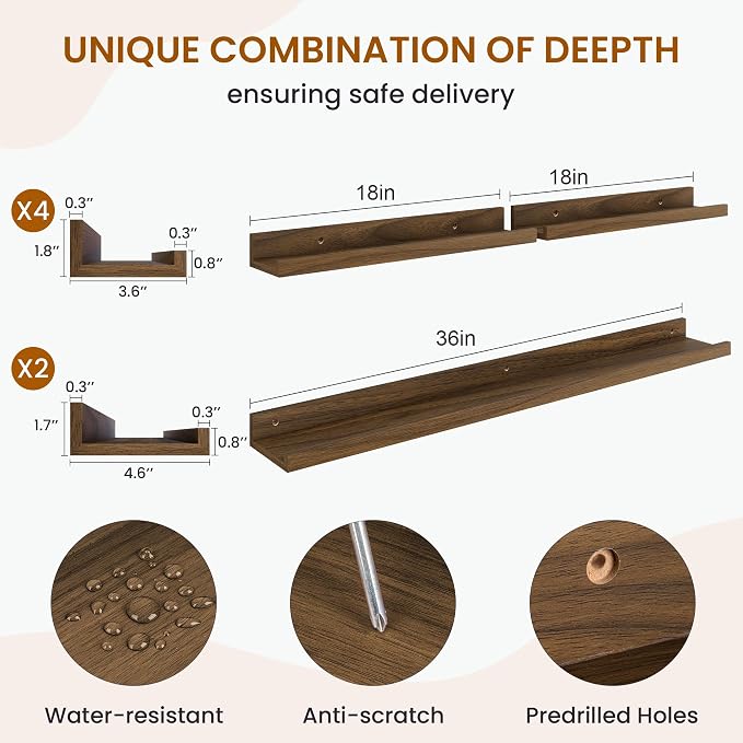 Axeman Picture Ledge Shelf, Floating Shelves - Image 3