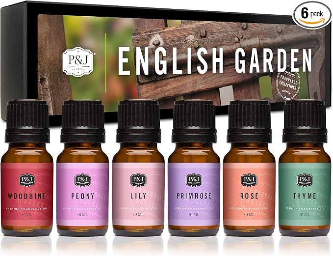 P&J Trading Fragrance Oil English Garden Set | Rose, Peonies Candle Scents by PJTrading