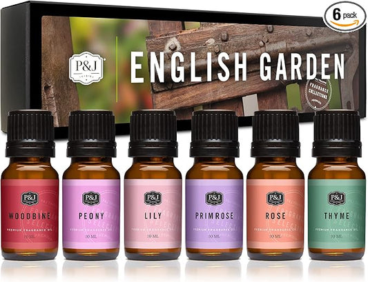 P&J Trading Fragrance Oil English Garden Set | Rose, Peonies Candle Scents by PJTrading