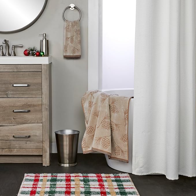 SKL Home Fall/Winter/Christmas Pinecone Jacquard Hand Towel 2pc Set - Image 4