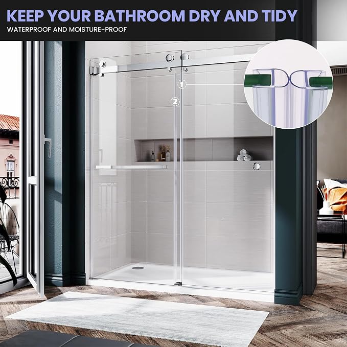 Bathroom Shower Door Seal Strip, U-Type PVC Transparent Shower Door Seal Strip - Image 7