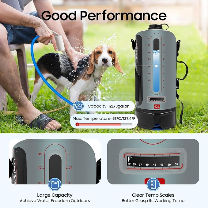 3 Gallon Portable Pressure Camp Shower - Image 4