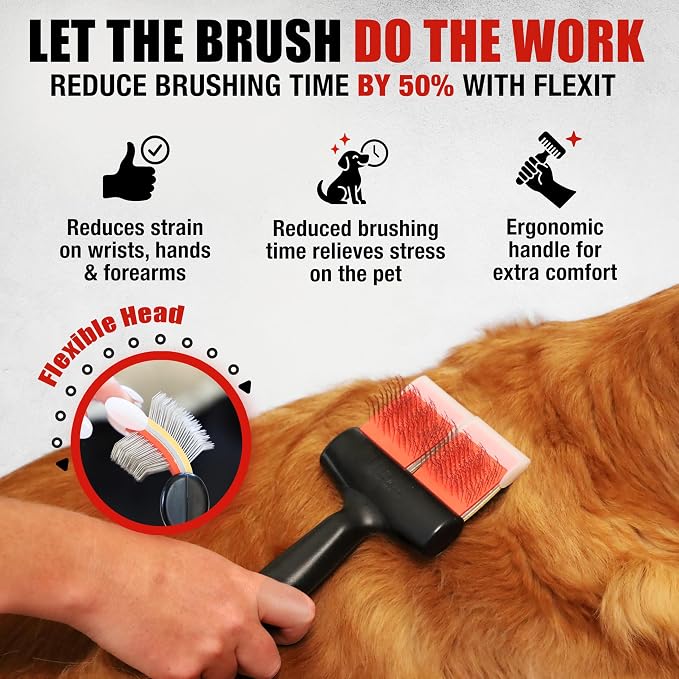 FlexIt Flexible Slicker Brush for Dogs - Image 2