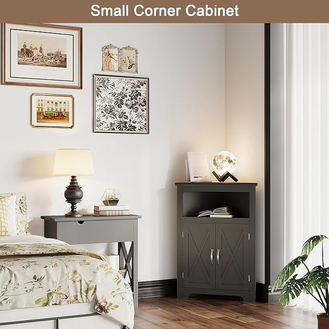 ChooChoo Corner Storage Cabinet, Small Corner Cabinet - Image 4