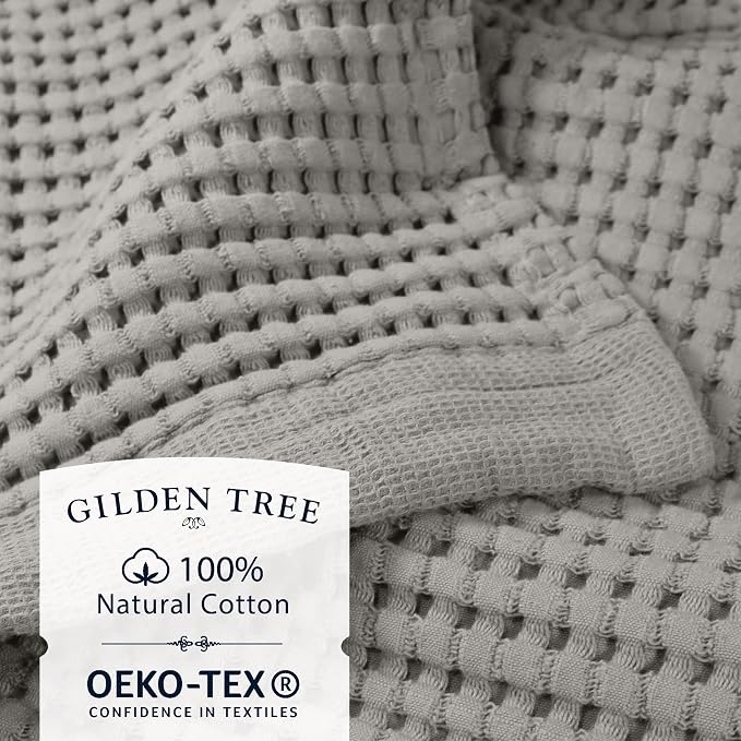 GILDEN TREE Waffle Bath Sheet Quick Dry Towel, Thin Luxury Bath Towels - Image 2