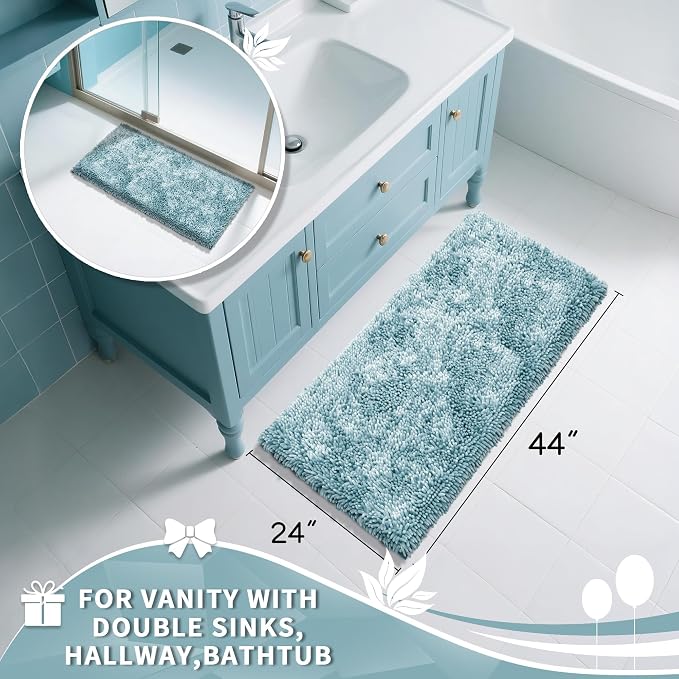 Yimobra Long Bathroom Rug Non Slip 44x24 Inch, Extra Thick Soft Absorbent - Image 2