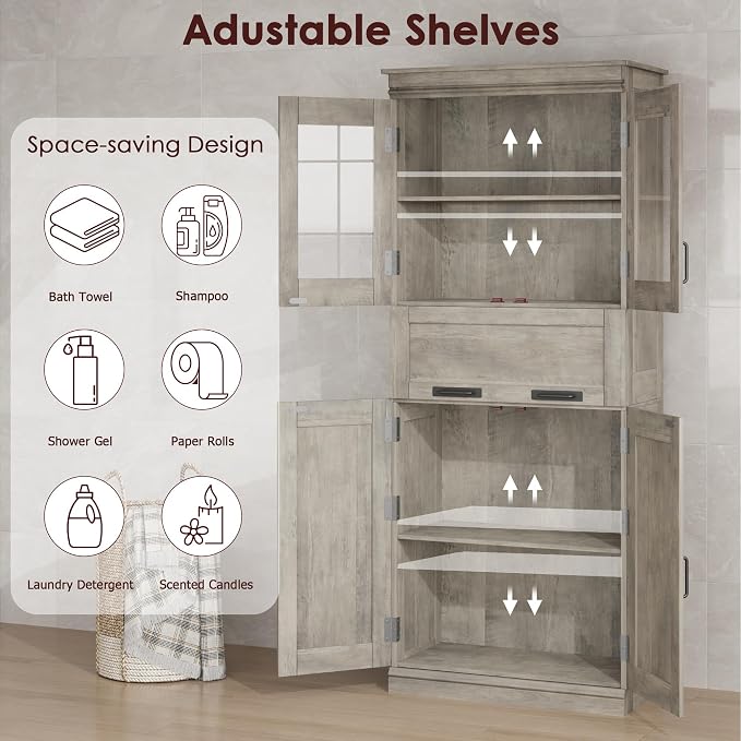 GAOMON 67" Tall Bathroom Cabinet - Image 5