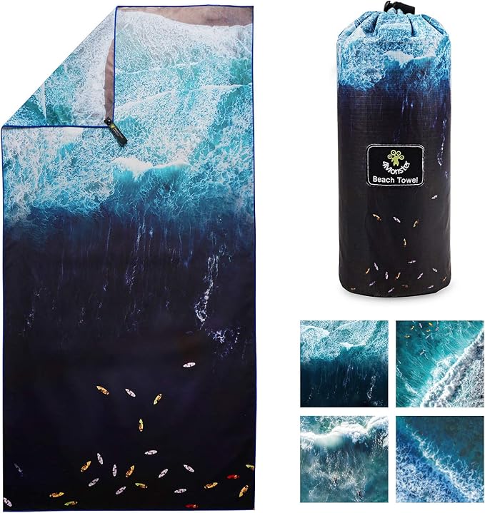 4Monster Microfiber Beach Towel Quick Dry, Super Absorbent Lightweight Travel by 4Monster