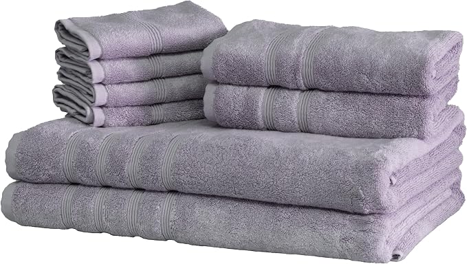 Mosobam Luxury Turkish 8pc XL Towel Set 35X70 16X30 13X13 Lavender Aura 700 GSM by Mosobam