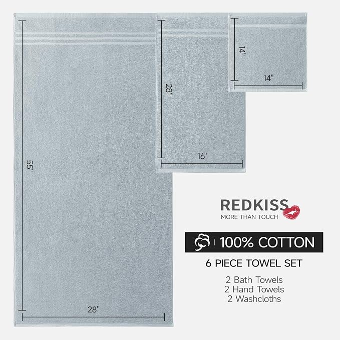 REDKISS Light Grey Bath Towel Set - Image 3