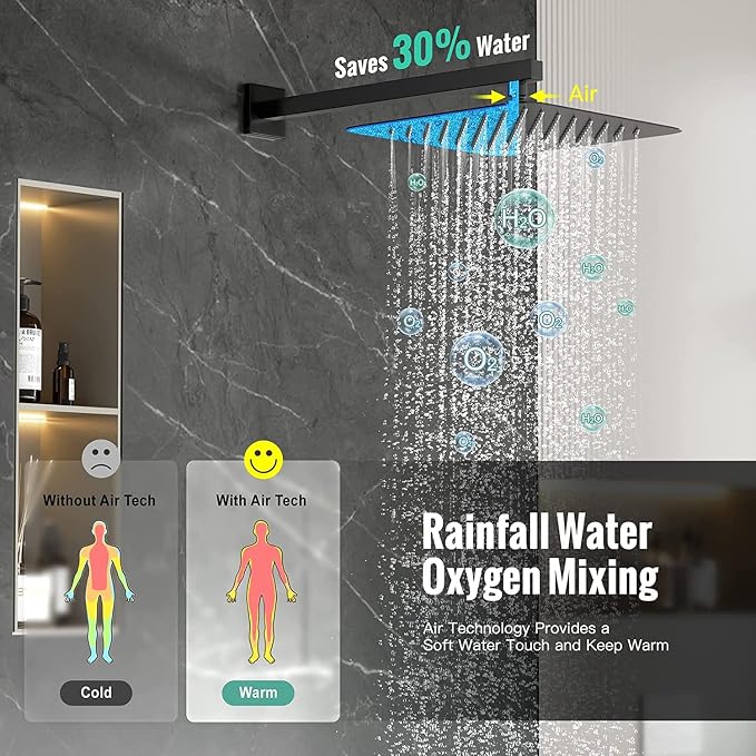 SR SUN RISE 8 Inches All Metal Bathtub and Shower Faucet Combo Shower System - Image 3