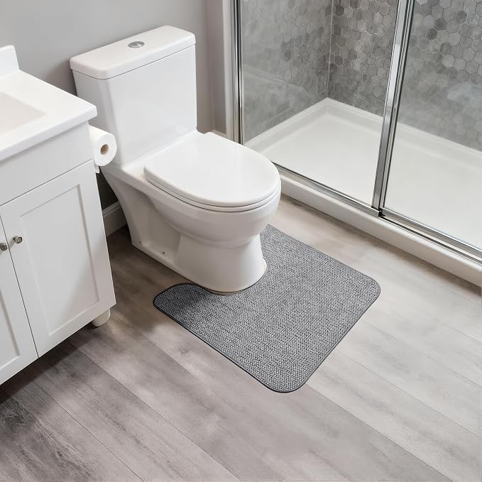 Toilet Rugs U Shaped Bathroom Rug, Machine Washable Non Slip Quick Dry Super - Image 6