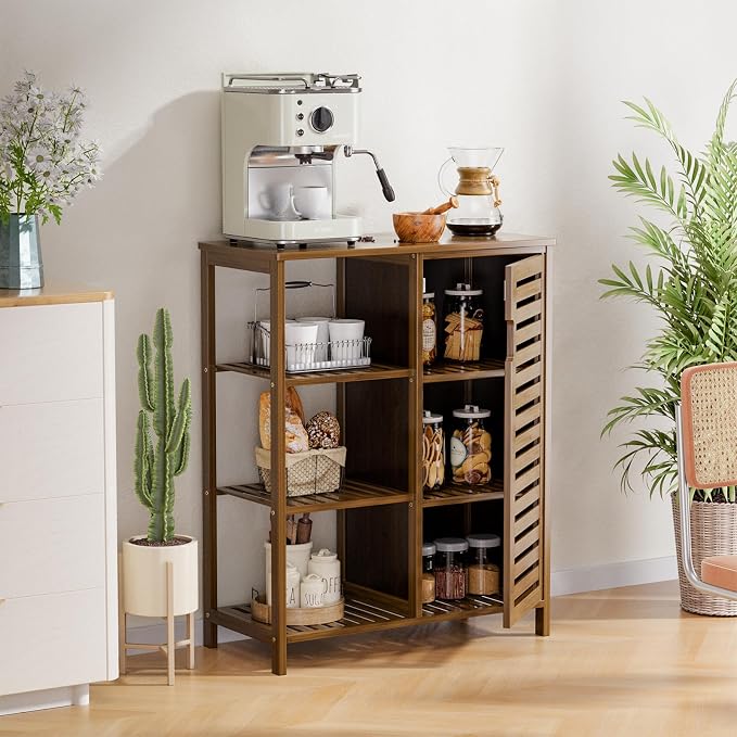 HITNET Bathroom Storage Cabinet Bamboo, Free Standing Floor Cabinet, Kitchen - Image 8