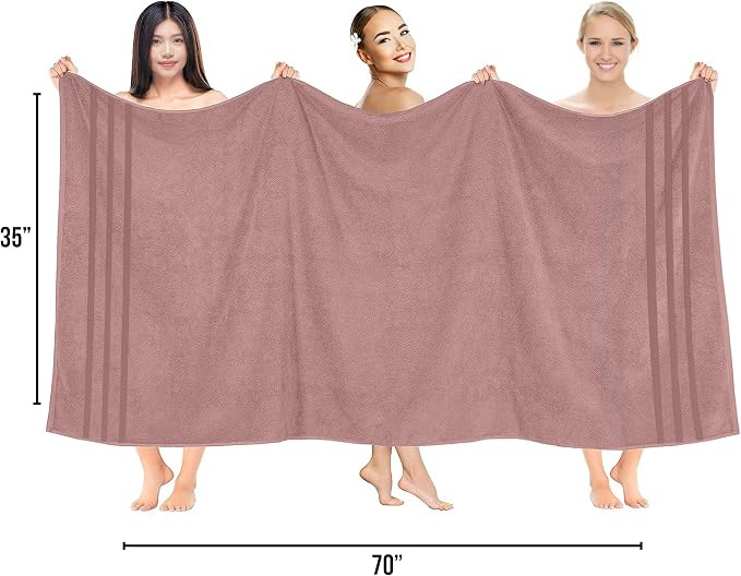 RIVERSIDE Pack of 2 Extra Large Bath Sheets 35 x 70 Inches - Image 2