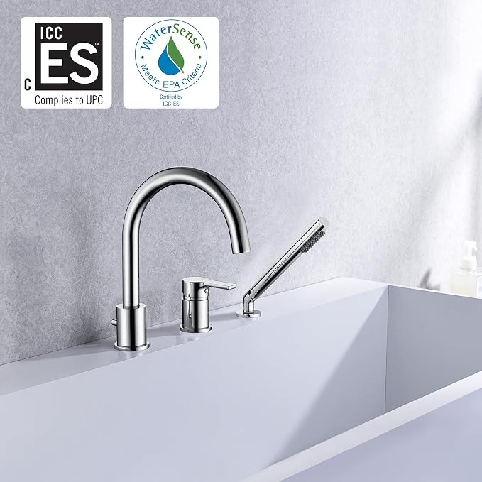 3 Hole Deck Mount Roman Tub Faucet - Image 2