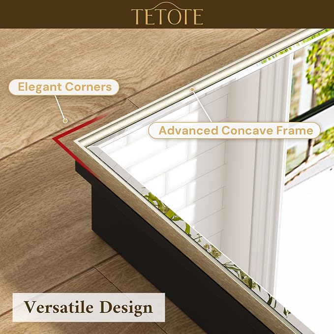 TETOTE Brushed Nickel Medicine Cabinet 24" x 30" Bathroom Mirror - Image 7