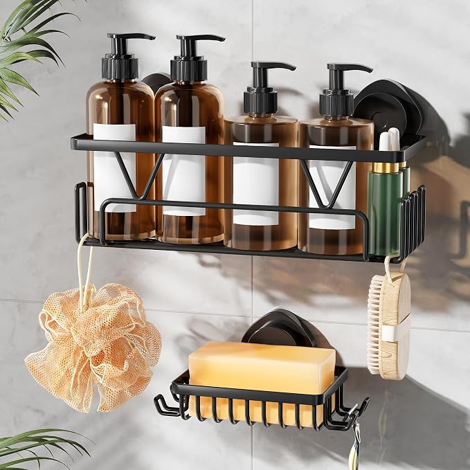 KEGII Suction Cup Shower Caddy, 2 Pack Shower Suction Shelf by KEGII