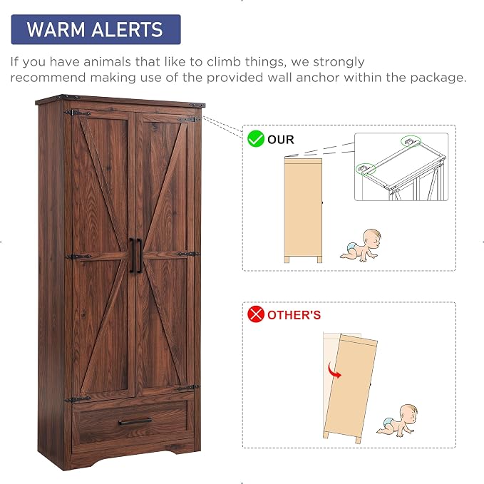 JXQTLINGMU Farmhouse Kitchen Pantry Cabinet - Image 7