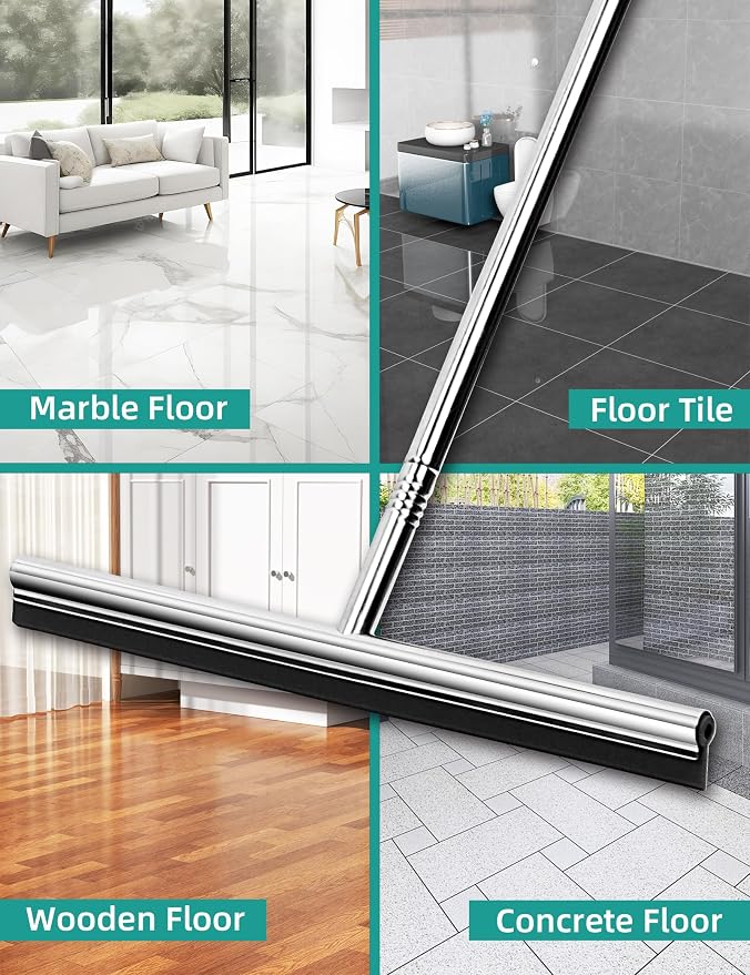 Floor Squeegee Scrubber 59" Long Stainless Steel Handle - Image 8