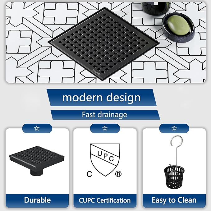 Neodrain 6 Inch Square Shower Drain - Image 4