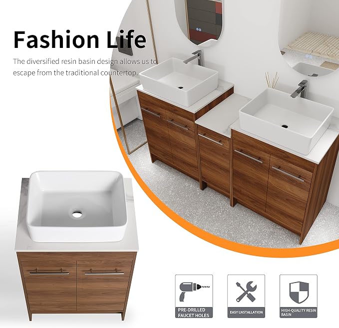 60 Inch Bathroom Vanity with Sink, Mordern Bathroom Vanity, Single Sink - Image 4