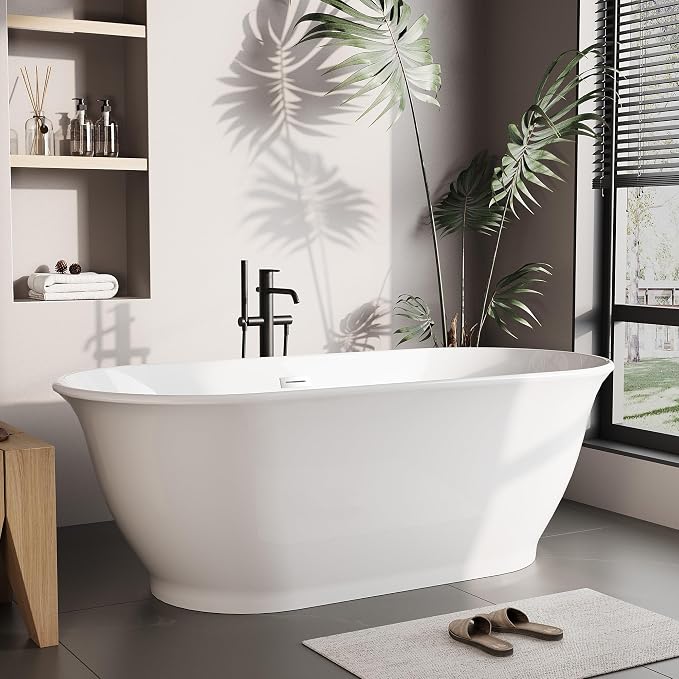 67" Acrylic Freestanding Bathtub, Contemporary Soaking Tub, CUPC Certified by Unknown