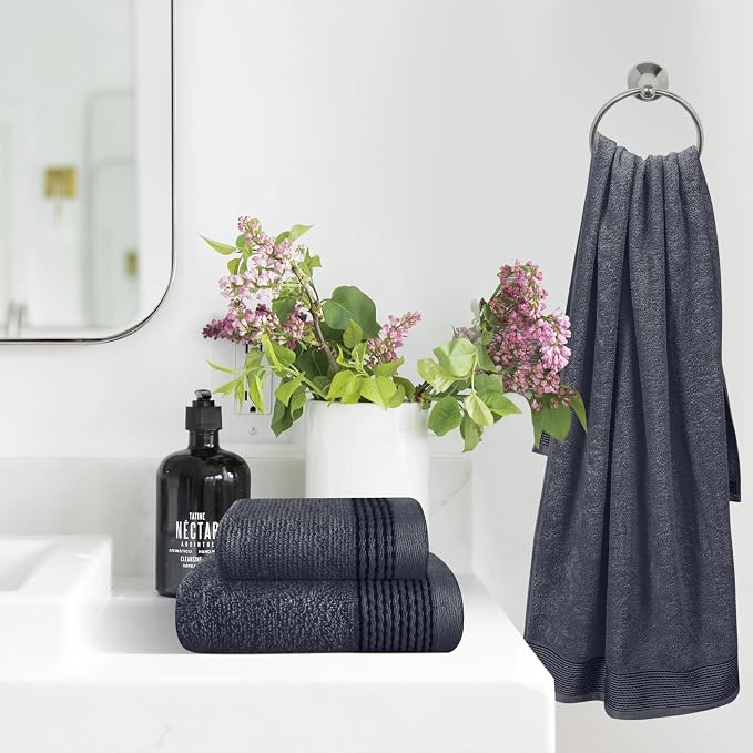 Belizzi Home Ultra Soft 3 Pack Cotton Towel Set, Contains a Bath Towel 28x55 - Image 3