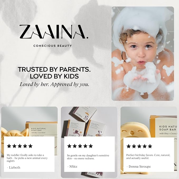 ZAAINA Kids Soap Bar – Christmas Stocking Stuffers, Unique Natural Animal - Image 7