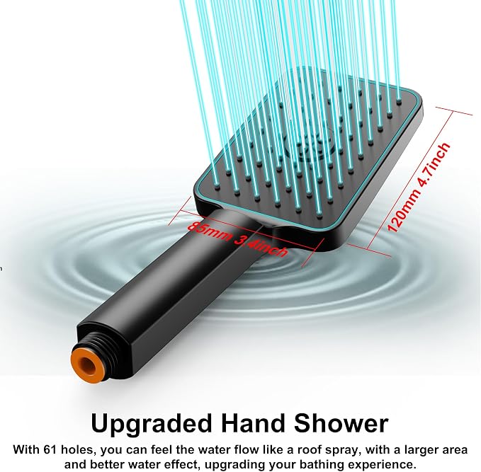 Rain Shower System 12IN Modern Brass Faucet Set - Image 4
