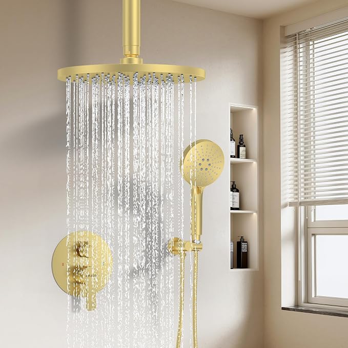 KOJOX 10 Inch Brushed Gold Shower System - Image 7