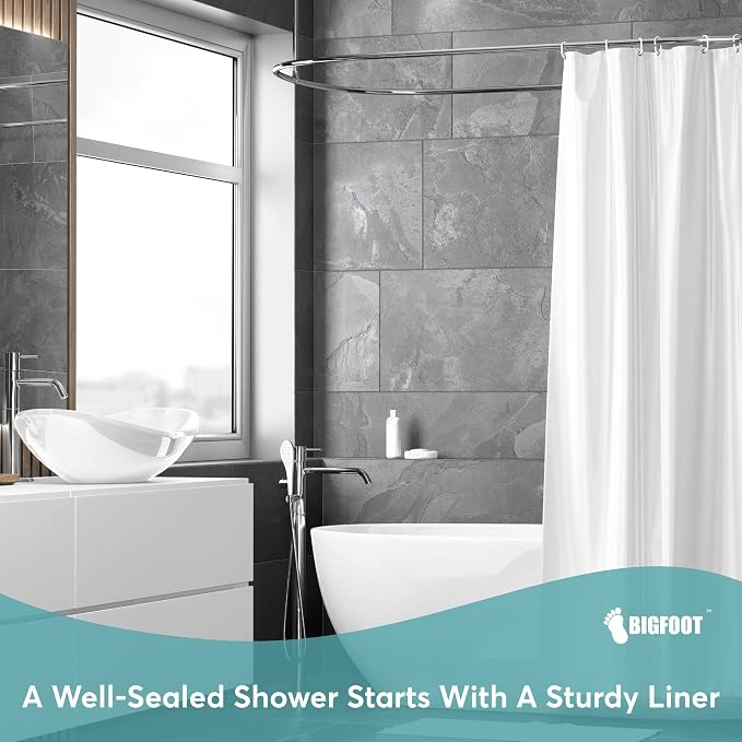 BigFoot Shower Curtain Liner – 72 x 72 Fabric Premium Shower Curtain - Image 2