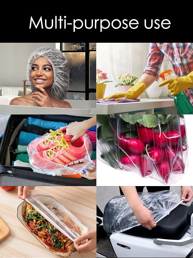 100Pcs XXL Oversized Disposable Plastic Shower Cap - Image 6