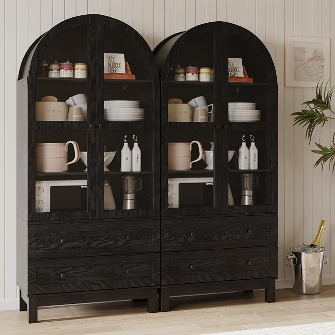71" Tall Arched Kitchen Pantry, Kitchens Pantry Storage Cabinet - Image 8