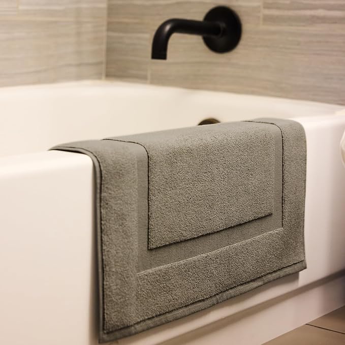Preston Lane Douro Bath Mat – 100% Cotton, Plush & Absorbent Quick-Dry Bathroom - Image 2