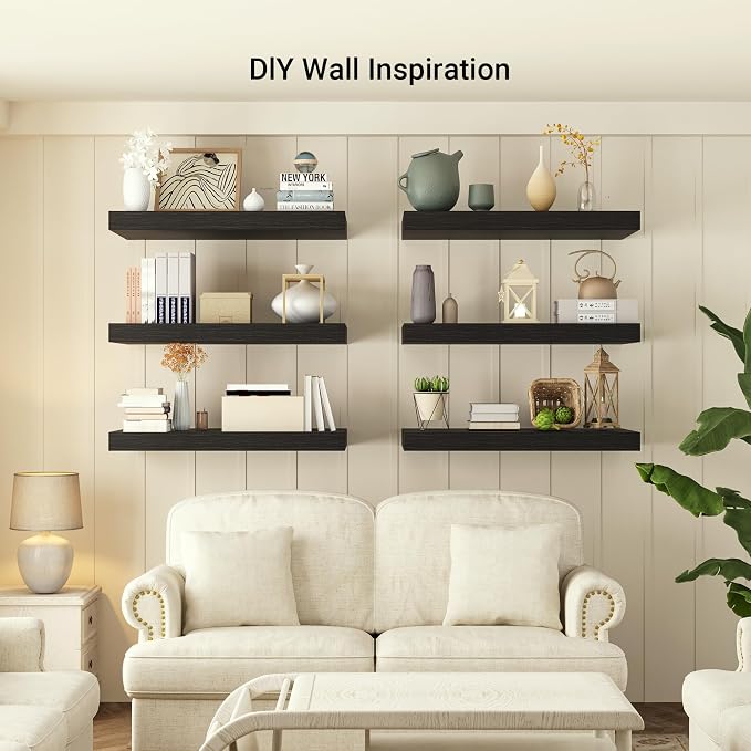 Heimlove 12" Deep Floating Shelves, 36 x 12 Inch Wall Mounted Long Floating - Image 2