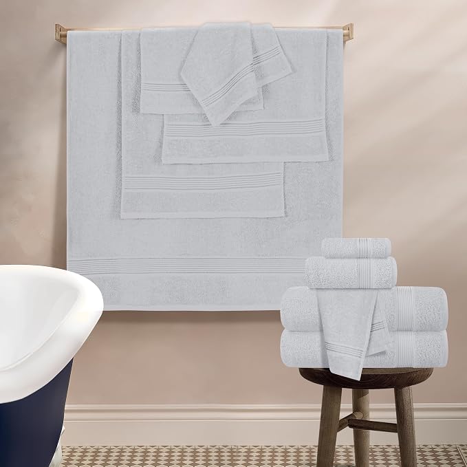 Belizzi Home 100% Cotton Towel Set, Contains 6 Soft Bath Towel, 6 Hand Towels - Image 4