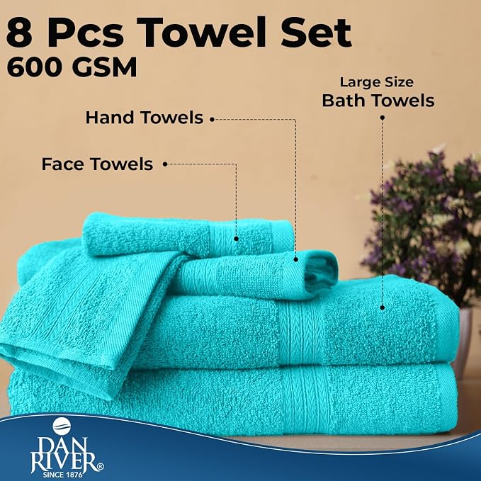 DAN RIVER 8 PC Luxury Bath Towels - Image 7