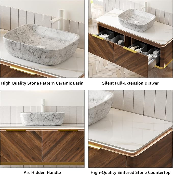 60” Floating Double Sink Bathroom Vanity - Image 4