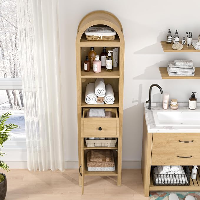 64" Tall Bathroom Storage Cabinet - Image 7