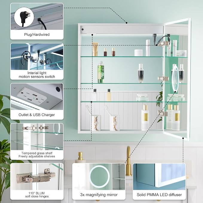 WELLFOR 24" X 30" Medicine Cabinet - Image 11